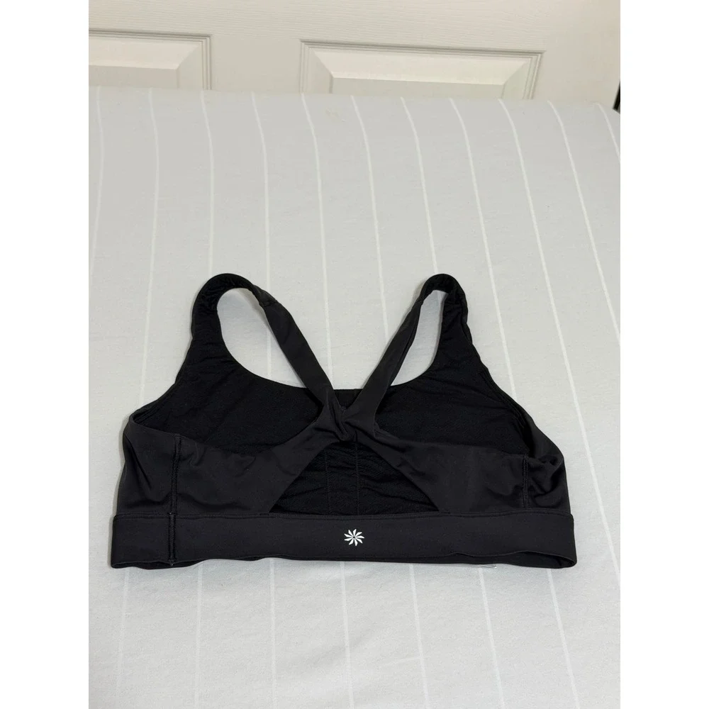 Athleta Black Racerback Twist Back Sports Bra Yoga Gym Top